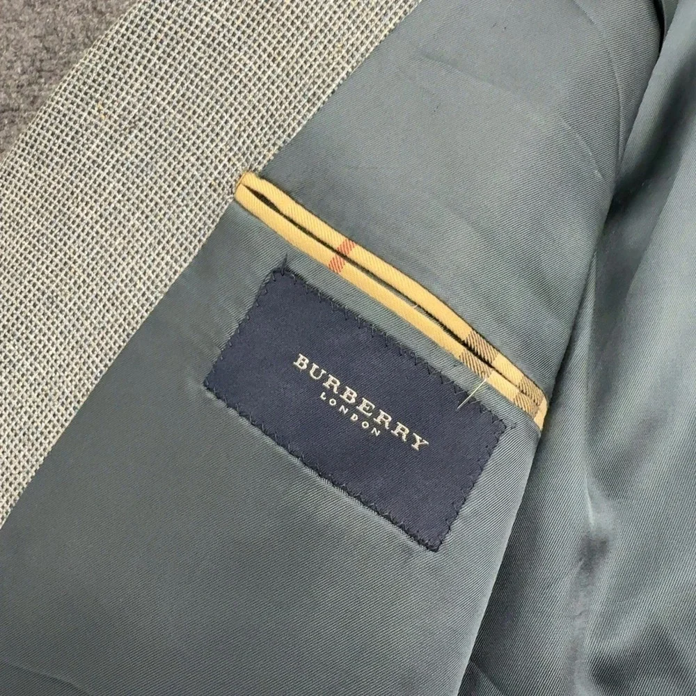 Burberry Sport Coat Mens 44 Long Grey Wool Silk Kensington Blazer Classic Luxury